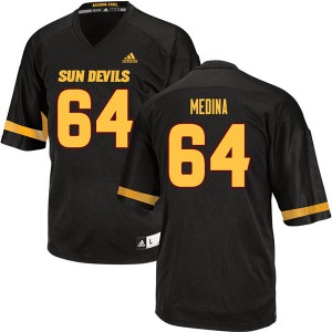 Men's Arizona State Sun Devils #64 Eddie Medina Black Embroidery Jerseys 408605-445