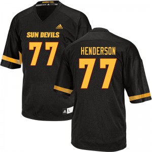 Men Sun Devils #77 LaDarius Henderson Black Stitch Jersey 648544-174