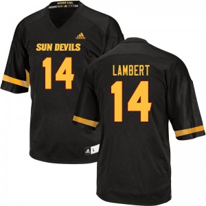 Mens Sun Devils #14 Stanley Lambert Black Embroidery Jerseys 792142-643
