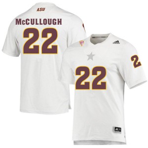 Mens Arizona State University #22 Caleb McCullough White Embroidery Jerseys 489700-909