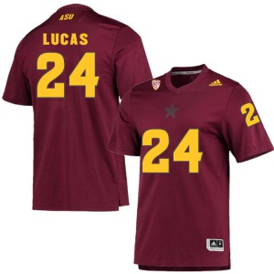 Men's Arizona State #24 Chase Lucas Maroon Stitched Jerseys 489126-920