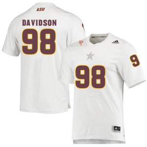 Mens Arizona State Sun Devils #98 D.J. Davidson White Player Jersey 956450-144