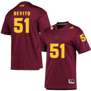 Men's Arizona State University #51 Dylan DeVito Maroon Stitched Jerseys 952991-858