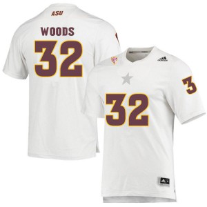 Mens Sun Devils #32 Ed Woods White Stitched Jersey 837562-795