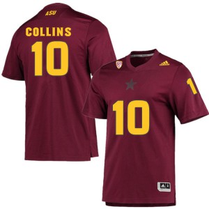 Men Arizona State University #10 Finn Collins Maroon Player Jersey 758342-215