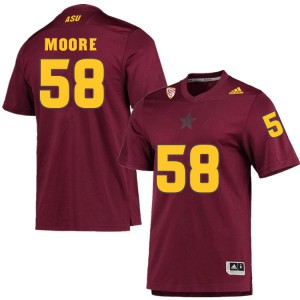 Men Arizona State University #58 Joe Moore Maroon High School Jersey 786192-468