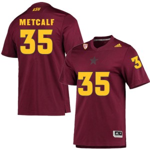 Men Arizona State #35 Mekhi Metcalf Maroon Football Jerseys 390571-452