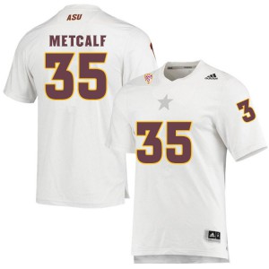 Mens Arizona State Sun Devils #35 Mekhi Metcalf White University Jerseys 306172-306