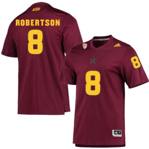 Men's Arizona State University #8 Merlin Robertson Maroon Football Jerseys 446566-417