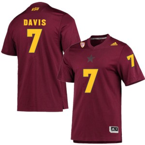 Men's Arizona State #7 Timarcus Davis Maroon Official Jerseys 454657-687