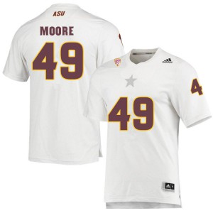 Mens Arizona State University #49 Travez Moore White Stitched Jerseys 502834-887