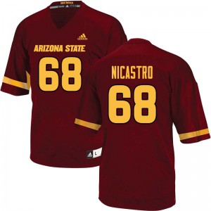 Men Arizona State University #68 Anthony Nicastro Maroon Alumni Jerseys 941311-137