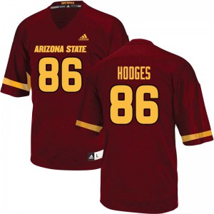 Mens Arizona State #86 Curtis Hodges Maroon Embroidery Jersey 309646-438