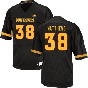 Men Arizona State Sun Devils #38 Damon Matthews Black College Jerseys 986251-645