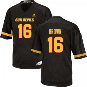 Mens Sun Devils #16 Kevin Brown Black Football Jerseys 467232-475