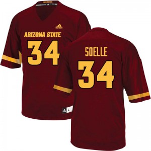 Men's Arizona State Sun Devils #34 Kyle Soelle Maroon Embroidery Jerseys 396379-950