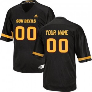 Mens Arizona State Sun Devils #00 Custom Black University Jersey 233118-865