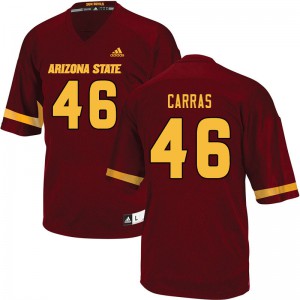 Mens Arizona State Sun Devils #46 Oliver Carras Maroon Player Jersey 601825-937