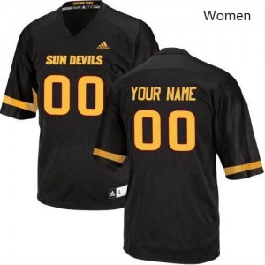 Women's Sun Devils #00 Custom Black NCAA Jerseys 428337-649