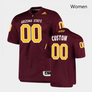Women Arizona State University #00 Custom Maroon College Jerseys 818433-341
