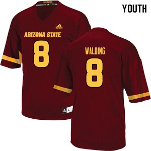 Youth Arizona State Sun Devils #8 Kurt Walding Maroon Player Jerseys 180944-312