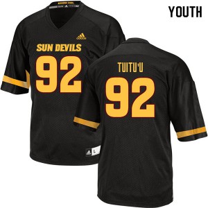 Youth Arizona State Sun Devils #92 Nami Tuitu'u Black Official Jerseys 704857-676