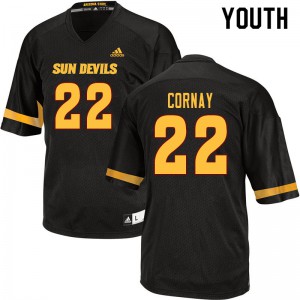 Youth Arizona State Sun Devils #22 Darien Cornay Black Embroidery Jerseys 714160-517