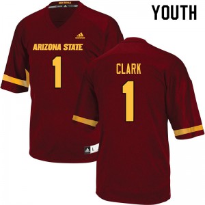 Youth Arizona State Sun Devils #1 Jordan Clark Maroon Football Jersey 649317-685