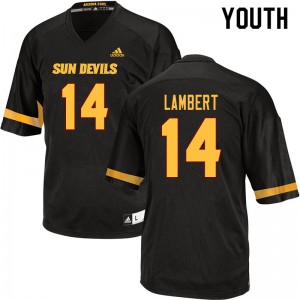 Youth Sun Devils #14 Stanley Lambert Black Stitched Jersey 242776-893