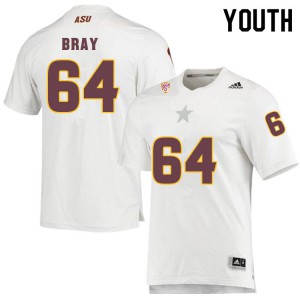 Youth Sun Devils #64 Ben Bray White Embroidery Jerseys 352051-624