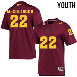 Youth Arizona State University #22 Caleb McCullough Maroon Stitched Jerseys 146572-741