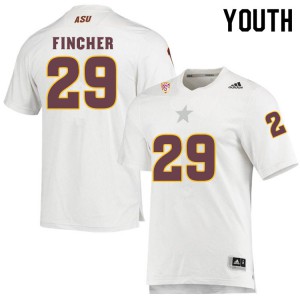 Youth Sun Devils #29 Chandler Fincher White College Jerseys 959429-553