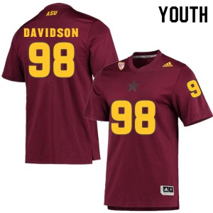 Youth Arizona State Sun Devils #98 D.J. Davidson Maroon Alumni Jersey 328935-395