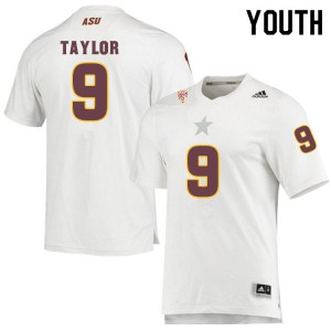 Youth Arizona State #9 D.J. Taylor White Embroidery Jersey 464760-790