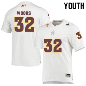 Youth Arizona State University #32 Ed Woods White Football Jerseys 418445-374