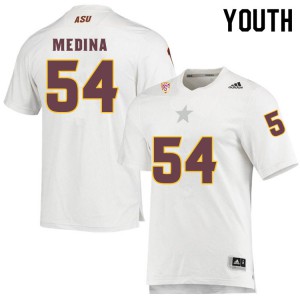 Youth Arizona State #54 Eddie Medina White Stitched Jerseys 608491-196