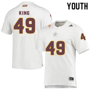 Youth Arizona State Sun Devils #49 Gage King White Stitch Jerseys 700952-957