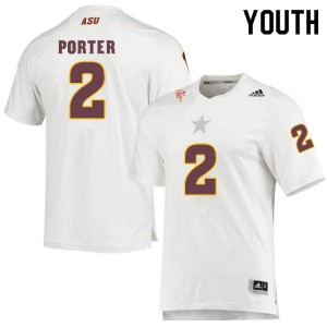 Youth Arizona State University #2 Geordon Porter White Player Jersey 541153-638