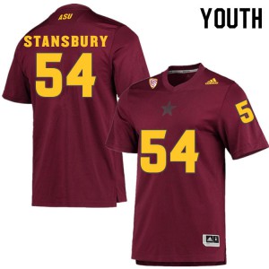 Youth Arizona State #54 Gharin Stansbury Maroon Embroidery Jerseys 957931-340