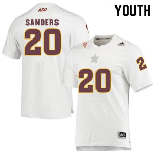 Youth Sun Devils #20 Giovanni Sanders White Player Jersey 317170-258