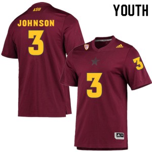 Youth Arizona State University #3 Isaiah Johnson Maroon College Jersey 269803-302