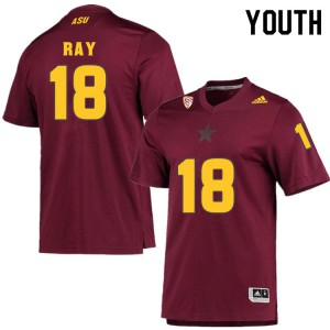 Youth Arizona State #18 Jake Ray Maroon Stitch Jersey 954033-806