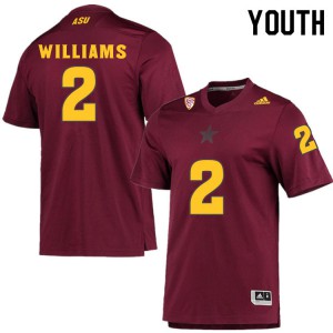 Youth Arizona State #2 Jaydon Williams Maroon College Jersey 202228-528