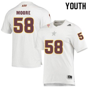 Youth Arizona State #58 Joe Moore White Embroidery Jerseys 703480-986
