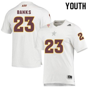 Youth Sun Devils #23 Jordan Banks White Stitched Jersey 370379-425