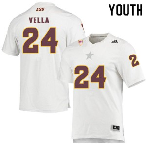 Youth Arizona State University #24 Noah Vella White Stitch Jerseys 299379-481