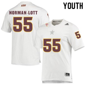 Youth Sun Devils #55 Omarr Norman-Lott White Embroidery Jersey 392080-447