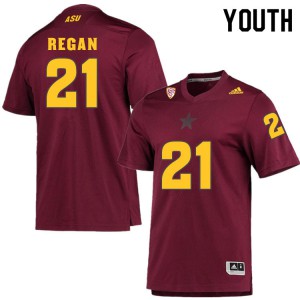Youth Arizona State Sun Devils #21 RJ Regan Maroon University Jerseys 523690-309