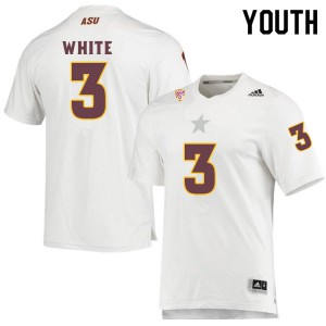 Youth Arizona State #3 Rachaad White White NCAA Jerseys 412942-180