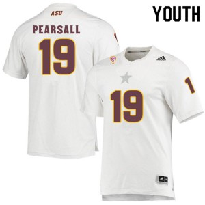 Youth Arizona State #19 Ricky Pearsall White Official Jersey 163322-724